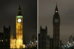 Tòa nhà Quốc hội và tháp Elizabeth (Big Ben) ở London tắt đèn trong vòng 1 tiếng đồng hồ. (Nguồn: Getty Images)