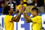 Marcelo và Neymar, hai trụ cột của tuyển Brazil. (Nguồn: Getty Images)