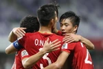 Tuyển Việt Nam sẽ cùng Jordan đá trận đầu tiên tại vòng 1/8 Asian Cup 2019. (Ảnh: Hoàng Linh/TTXVN)