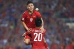 Quang Hải ghi bàn đưa Việt Nam thẳng tiến chung kết AFF Suzuki Cup 2018. (Ảnh: Trọng Đạt/TTXVN)