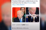 [Video] Vết đen bí ẩn trên trán Tổng thống Mỹ Joe Biden gây bão mạng