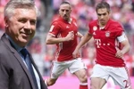 Carlo Ancelotti hứa tặng Lahm một chai champagne vì bàn thắng ở trận ra mắt mùa giải Bundesliga. Ảnh: Fcb.de 