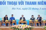Hình ảnh Thủ tướng Phạm Minh Chính tham gia đối thoại với thanh niên