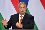 Thủ tướng Hungary Viktor Orban phát biểu tại cuộc họp báo ở Budapest. (Ảnh: AFP/TTXVN)