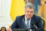 Tổng thống Ukraine Petro Poroshenko tại cuộc họp Hội đồng An ninh quốc phòng ở Kiev ngày 26/11/2018. (Ảnh: AFP/TTXVN)