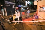 Khu vực ngõ 651 Minh Khai, phường Thanh Lương, quận Hai Bà Trưng hiện đang phong tỏa để phục vụ công tác phòng chống dịch. (Ảnh: Thanh Tùng/TTXVN)