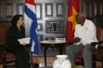 Chủ tịch Quốc hội Nguyễn Thị Kim Ngân hội kiến Chủ tịch Quốc hội Cuba Esteban Lazo. (Ảnh: Trọng Đức/TTXVN)