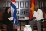 Chủ tịch Quốc hội Nguyễn Thị Kim Ngân hội kiến Chủ tịch Quốc hội Cuba Esteban Lazo. (Ảnh: Trọng Đức/TTXVN)