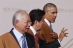 Tổng thống Mỹ Barack Obama và Thủ tướng Nhật Bản Shinzo Abe tại Hội nghị cấp cao APEC 24. (Nguồn: AP)