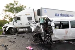 Hiện trường vụ tai nạn. (Ảnh: Đỗ Trưởng/TTXVN)