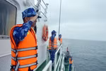Cảnh sát biển Việt Nam - Trung Quốc tuần tra chung trên vùng biển phía Bắc Vịnh Bắc Bộ. (Ảnh: TTXVN)