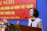 Trưởng Ban Dân vận Trung ương Trương Thị Mai phát biểu chỉ đạo hội nghị. (Ảnh: Lâm Khánh/TTXVN)
