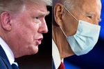 Tổng thống Mỹ Donald Trump (trái) phát biểu tại một sự kiện ở Miami ngày 15/10 và ứng viên đảng Dân chủ Joe Biden dự sự kiện tại Pennsylvania. (Ảnh: AFP/TTXVN)