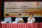 Ông Nguyễn Mạnh Cường, Vụ trưởng Vụ Hợp tác quốc tế (Bộ Lao động, Thương binh và Xã hội), phát biểu tại hội thảo. (Ảnh: Thanh Vũ/TTXVN)