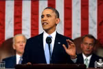 Tổng thống Barack Obama đọc thông điệp liên bang trước Quốc hội Mỹ. (Ảnh: AP)