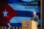 Chủ tịch Phòng Thương mại Cuba Orlando Hernandez Guillen phát biểu tại triển lãm Milano 2015. (Nguồn: expo2015.org)