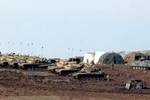 Xe tăng của quân đội Thổ Nhĩ Kỳ gần khu vực biên giới với Syria. (Nguồn: Getty Images)