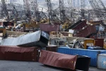 Cảnh đổ nát sau vụ nổ kinh hoàng ở kho cảng thủ đô Beirut, Liban. (Ảnh: THX/TTXVN)