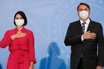 Đệ nhất phu nhân Michelle Bolsonaro cùng Tổng thống Jair Bolsonaro. (Ảnh: Chính phủ Brazil)