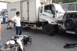 Hiện trượng vụ tai nạn giao giao thông. (Ảnh: Đức Thọ/TTXVN)