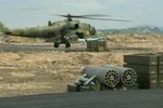 Trực thăng không quân Nga tại căn cứ Heymim ở thị trấn Latakia, Syria. (Nguồn: Reuters/TTXVN)