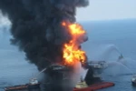 Giàn khoan Deepwater Horizon ở vịnh Mexico(Mỹ). (Nguồn: AFP/TTXVN)
