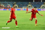 Tuyển Việt Nam hướng đến chiến thắng ở ngày ra quân ASEAN Cup 2024. (Ảnh: Hoài Nam/Vietnam+)