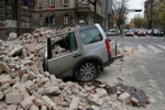 Tòa nhà bị sập do động đất tại thủ đô Zagreb. (Nguồn: AP)