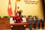 Bà Nguyễn Thị Kim Ngân, Ủy viên Bộ Chính trị đã chính thức tuyên thệ nhậm chức Chủ tịch Quốc hội nước Cộng hòa Xã hội chủ nghĩa Việt Nam khóa XIV. (Ảnh: Trọng Đức/TTXVN)
