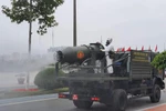 Xe đặc chủng của các lực lượng tham gia diễn tập. (Ảnh: PV/Vietnam+) 