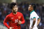 Công Phượng ghi bàn ở phút 70, gỡ hòa 2-2 cho tuyển Việt Nam trước Indonesia trong trận giao hữu tại Mỹ Đình. (Ảnh: Minh Chiến/Vietnam+)