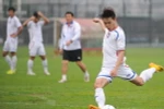 Dứt điểm là nội dung được Đài Loan đặc biệt quan tâm trong buổi tập hôm qua của đội bóng. (Ảnh: Đỗ Đen/Vietnam+)