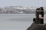 Tàu ngầm Lipetsk của Nga tại căn cứ hạm đội phương Bắc ở ngoài khơi thị trấn Severomorsk (Nga). (Ảnh: AFP/TTXVN)