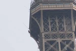 Một người chưa rõ danh tính đã tìm cách trèo lên tháp Eiffel. (Nguồn: foxnews)