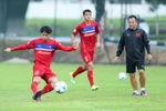 Các tuyển thủ U22 Việt Nam trong một buổi tập. (Ảnh: Quốc Khánh/TTXVN)