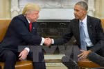 Tổng thống Barack Obama (phải) và Tổng thống mới đắc cử Donald Trump (trái) trong cuộc gặp tại Nhà Trắng ngày 10/11. (Nguồn: EPA/TTXVN)