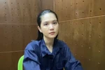 Ngọc Trinh tại cơ quan công an. (Ảnh: Công an cung cấp)