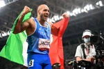 Marcell Jacobs giành HCV trên đường chạy 100m nam. (Nguồn: Eurosports)