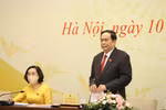 Đồng chí Trần Thanh Mẫn, Phó Chủ tịch Thường trực Quốc hội, Phó Chủ tịch Hội đồng bầu cử Quốc gia trả lời các câu hỏi của phóng viên. (Ảnh: Nguyễn Điệp/TTXVN)