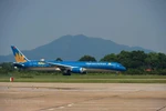 Chiếc máy bay Boeing 787-10 của hãng hàng không Vietnam Airlines. (Ảnh: Việt Hùng/Vietnam+)