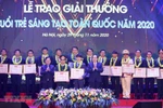  Lễ tuyên dương, trao Giải thưởng Tuổi trẻ sáng tạo toàn quốc năm 2020. (Ảnh: Văn Điệp/TTXVN)