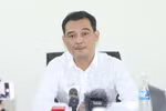 Ông Nguyễn Quốc Hội, Chủ tịch Công ty cổ phần thể thao T&T kiêm trưởng ban tổ chức sân trận Hà Nội FC với Nam Định gửi lời xin lỗi tới toàn thể cổ động viên. (Ảnh: Nguyên An)
