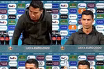 [Video] Cristiano Ronaldo bực tức vì thấy chai Coca ở bàn họp báo
