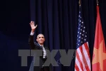 Tổng thống Barack Obama đã có bài phát biểu đặc biệt trước gần 2.000 thanh niên, đại diện cho giới trẻ Việt Nam. (Ảnh: Minh Sơn/TTXVN)