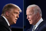 Tổng thống Mỹ Donald Trump (trái) và cựu Phó Tổng thống Mỹ Joe Biden (phải) tại vòng tranh luận trực tiếp đầu tiên ở thành phố Cleveland, bang Ohio ngày 29/9/2020. (Ảnh: AFP/TTXVN)