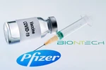 Hình ảnh mô phỏng vaccine ngừa COVID-19 do hai hãng dược phẩm Pfizer của Mỹ và BioNTech của Đức phối hợp bào chế. (Ảnh: AFP/TTXVN)
