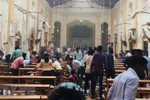 Hiện trường đổ nát sau vụ nổ tại một nhà thờ ở Kochchikade, thủ đô Colombo, Sri Lanka ngày 21/4/2019. (Ảnh: India Today/TTXVN)