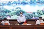 Hình ảnh Thủ tướng làm việc với lãnh đạo Hà Nội về phòng, chống dịch