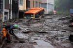 Hiện trường vụ lở đất tại Atami, tỉnh Shizuoka, phía Tây Nam thủ đô Tokyo của Nhật Bản ngày 3/7/2021. (Ảnh: AFP/TTXVN)