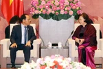 Chủ tịch Quốc hội Nguyễn Thị Kim Ngân tiếp Đại sứ Đặc mệnh toàn quyền Đại Hàn Dân Quốc tại Việt Nam Park Noh-wan nhân dịp đảm nhận nhiệm kỳ công tác mới tại Việt Nam. (Ảnh: Trọng Đức/TTXVN) 